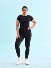 Load image into Gallery viewer, Go Colors Black Nylon Stretch Training Tights
