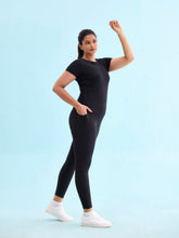 Load image into Gallery viewer, Go Colors Black Nylon Stretch Training Tights
