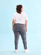 Load image into Gallery viewer, Go Colors Antra Melanges Cotton Stretch Side Stripes Active Leggings
