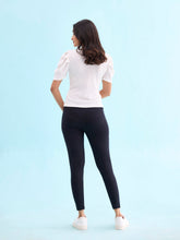 Load image into Gallery viewer, Go Colors Black Cotton Stretch Yoga Legging

