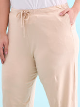 Load image into Gallery viewer, Go Colors Light Beige Cotton Stretch Casual Joggers
