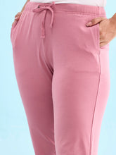 Load image into Gallery viewer, Go Colors Mauve Cotton Stretch Casual Joggers
