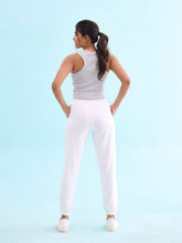 Load image into Gallery viewer, Go Colors White Cotton Stretch Casual Joggers

