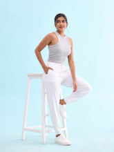 Load image into Gallery viewer, Go Colors White Cotton Stretch Casual Joggers
