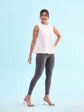 Load image into Gallery viewer, Go Colors Antra Melanges Cotton Stretch Cropped Leggings
