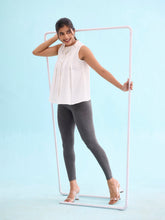 Load image into Gallery viewer, Go Colors Antra Melanges Cotton Stretch Cropped Leggings
