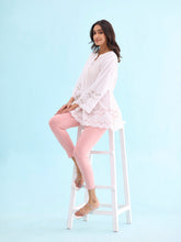 Load image into Gallery viewer, Go Colors Baby Pink Cotton Stretch Cropped Leggings
