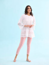 Load image into Gallery viewer, Go Colors Baby Pink Cotton Stretch Cropped Leggings
