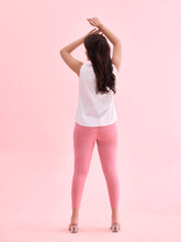 Load image into Gallery viewer, Go Colors Blush Pink Cotton Stretch Cropped Leggings
