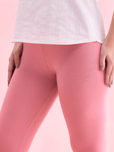 Load image into Gallery viewer, Go Colors Blush Pink Cotton Stretch Cropped Leggings
