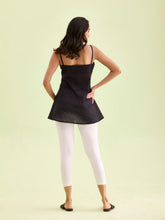 Load image into Gallery viewer, Go Colors Cream Cotton Stretch Cropped Leggings

