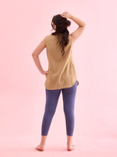 Load image into Gallery viewer, Go Colors Dark Jean Cotton Stretch Cropped Leggings
