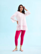 Load image into Gallery viewer, Go Colors Dark Pink Cotton Stretch Cropped Leggings
