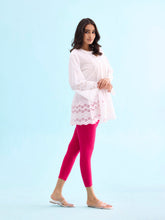 Load image into Gallery viewer, Go Colors Dark Pink Cotton Stretch Cropped Leggings
