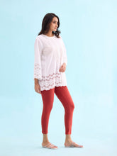 Load image into Gallery viewer, Go Colors Dark Rust Cotton Stretch Cropped Leggings
