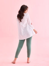 Load image into Gallery viewer, Go Colors Leaf Green Cotton Stretch Cropped Leggings
