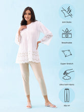 Load image into Gallery viewer, Go Colors Light Gold Cotton Stretch Cropped Leggings
