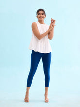 Load image into Gallery viewer, Go Colors Royal Cotton Stretch Cropped Leggings

