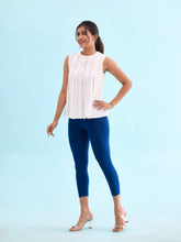 Load image into Gallery viewer, Go Colors Royal Cotton Stretch Cropped Leggings
