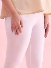 Load image into Gallery viewer, Go Colors White Cotton Stretch Cropped Leggings
