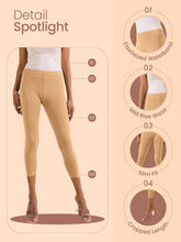 Load image into Gallery viewer, Go Colors Light Lime Cotton Stretch Cropped Leggings
