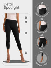 Load image into Gallery viewer, Go Colors Black Cotton Stretch Cropped Shimmer Leggings
