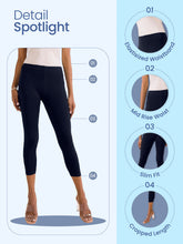 Load image into Gallery viewer, Go Colors Royal Cotton Stretch Cropped Leggings

