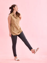 Load image into Gallery viewer, Go Colors Black Cotton Poly Stretch Denim Leggings
