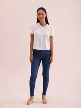Load image into Gallery viewer, Go Colors Blue Cotton Poly Stretch Denim Leggings
