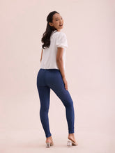 Load image into Gallery viewer, Go Colors Blue Cotton Poly Stretch Denim Leggings
