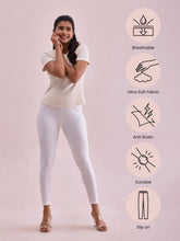 Load image into Gallery viewer, Go Colors Cream Drop Needle Fabric Rib Leggings
