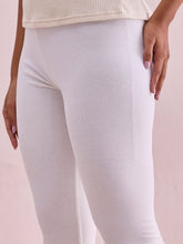 Load image into Gallery viewer, Go Colors Cream Drop Needle Fabric Rib Leggings
