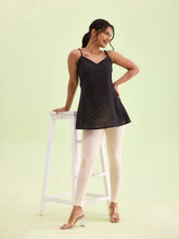 Load image into Gallery viewer, Go Colors Ecru Drop Needle Fabric Rib Leggings
