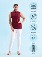 Load image into Gallery viewer, Go Colors White Drop Needle Fabric Rib Leggings
