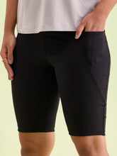 Load image into Gallery viewer, Go Colors Black Nylon Stretch Active Shorts
