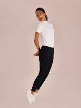 Load image into Gallery viewer, Go Colors Black Cotton Stretch Ribbed warm Leggings
