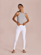 Load image into Gallery viewer, Go Colors White Cotton Stretch Ribbed warm Leggings
