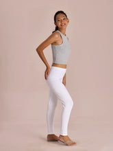 Load image into Gallery viewer, Go Colors White Cotton Stretch Ribbed warm Leggings
