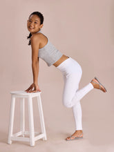 Load image into Gallery viewer, Go Colors White Cotton Stretch Ribbed warm Leggings
