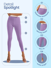Load image into Gallery viewer, Go Colors Dusty Voilet Cotton Stretch Ankle Length Leggings

