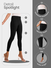 Load image into Gallery viewer, Go Colors Black Cotton Stretch Ankle Length Leggings
