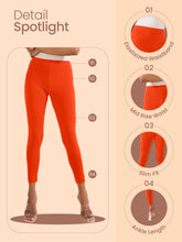 Load image into Gallery viewer, Go Colors Light Orange Cotton Stretch Ankle Length Leggings
