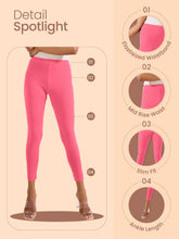 Load image into Gallery viewer, Go Colors Dusty Rose Cotton Stretch Ankle Length Leggings
