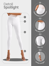 Load image into Gallery viewer, Go Colors Ecru Cotton Stretch Ankle Length Leggings
