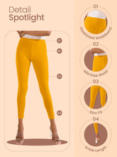 Load image into Gallery viewer, Go Colors Light Lime Cotton Stretch Ankle Length Leggings
