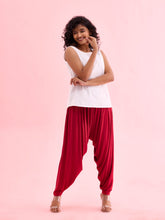 Load image into Gallery viewer, Go Colors Bright Red Viscose Stretch Patiala
