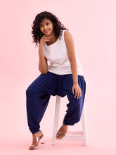 Load image into Gallery viewer, Go Colors Navy Viscose Stretch Patiala
