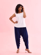 Load image into Gallery viewer, Go Colors Navy Viscose Stretch Patiala
