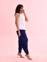 Load image into Gallery viewer, Go Colors Navy Viscose Stretch Patiala
