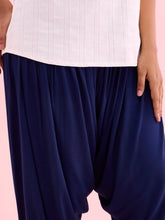 Load image into Gallery viewer, Go Colors Navy Viscose Stretch Patiala
